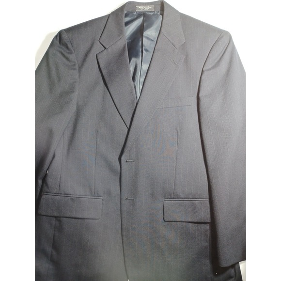 Men's Jeffrey Banks Couture Dark Blue Pinstripe Suit , Size 40 Small - Picture 1 of 8